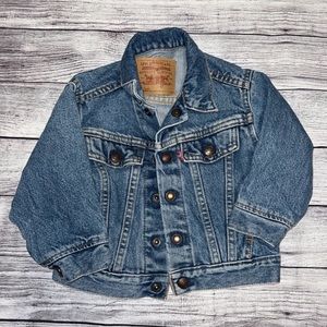 90s Vintage Levi’s Orange Tab Denim Jean Jacket | Size 2t